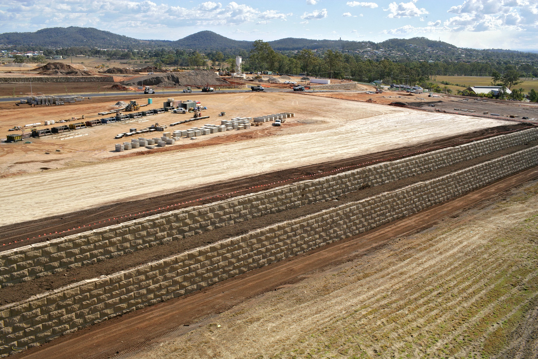 SEE Civil's unique retaining product Rock Block was used to maximise land use behind retaining walls
